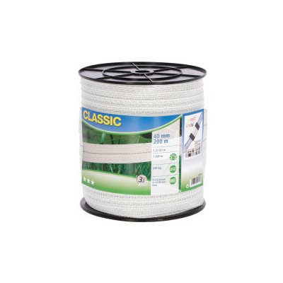 Ohradníková páska Classic 200 m 40 mm bílá 9×0 2 + 4×0 3 Niro – Hledejceny.cz
