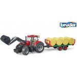 Bruder 3198 Traktor Case IH Optum 300 CVX s čelním nakladačem a přepravníkem na balíky – Zboží Mobilmania