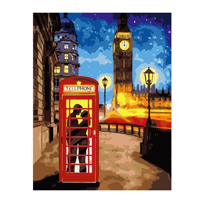 Rosa Malování podle čísel Romantika v Londýně 35 x 45 cm – Zboží Dáma