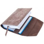 Variabilní kožený obal na knihu se záložkou kůže hnědá semiš – Sleviste.cz