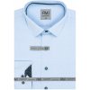 Pánská Košile AMJ pánská bavlněná košile dlouhý rukáv slim fit vzorovaná světle modrá VDSBR1294
