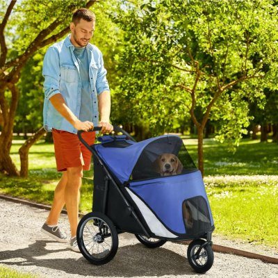 PawHut Skládací vozík pro psy s bezpečnostním pásem 111 x 70 x 97,5 cm – Hledejceny.cz