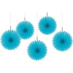 Amscan Závěsné dekorace rozety modré světlé mini