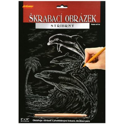 Creatoys Škrabací obrázek stříbrný 20 x 25 cm Delfín – Zbozi.Blesk.cz