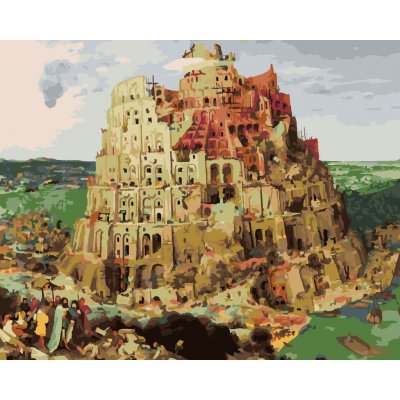 ZUTY Malování podle čísel STAVBA BABYLÓNSKÉ VĚŽE PIETER BRUEGEL 40 x 50 cm – Zboží Dáma