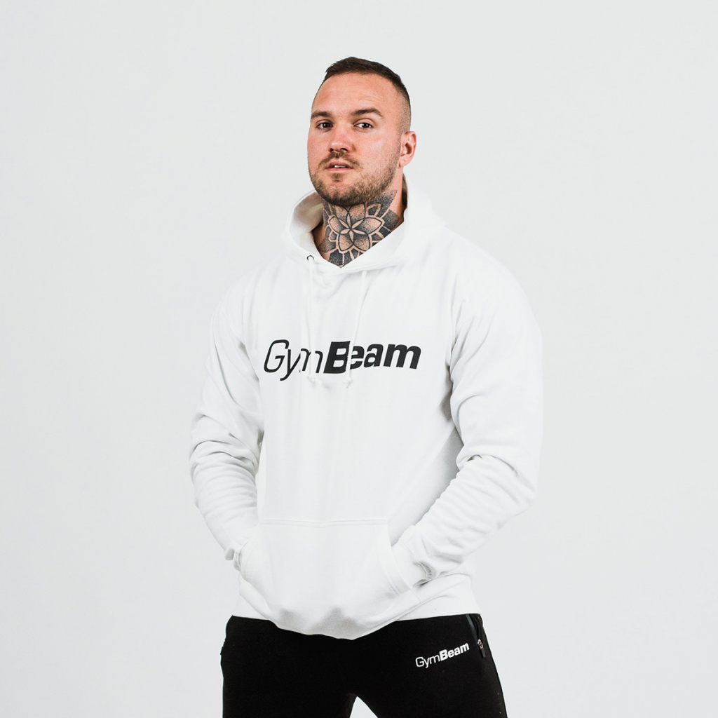 GymBeam Mikina PRO Hoodie White