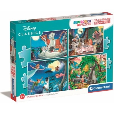 CLEMENTONI Disney klasika 4v1 20+60+100+180 dílků – Zboží Mobilmania