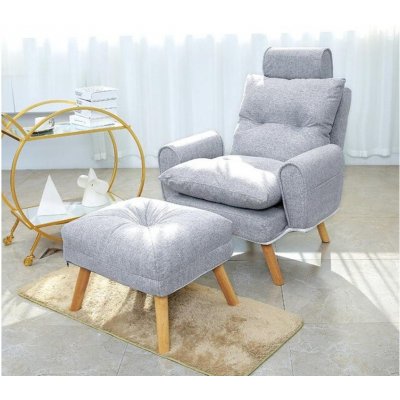 Ekspan S1380 s nastavitelnou opěrkou a s podnožníkem vzor 2 světle šedé – Sleviste.cz