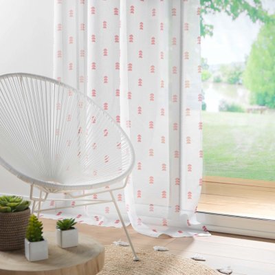Douceur d'intérieur Dětský závěs GEOKID, geometrický růžový vzor, 140 x 240 cm bílá – Hledejceny.cz