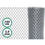 Pozinkované pletivo s ND, zapletené, výška 160 cm, drát 2,0 mm, oko 50x50 mm, Zn – Hledejceny.cz