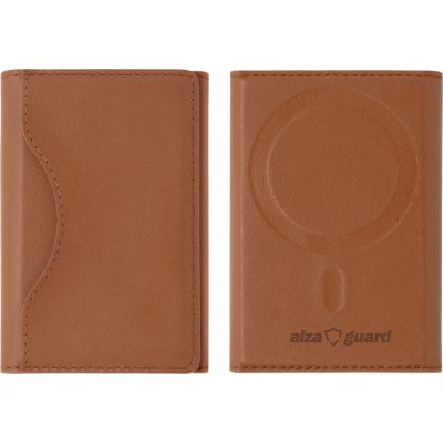 AlzaGuard foldable PU leather wallet Compatible with Magsafe hnědá AGD-MWF01C – Hledejceny.cz