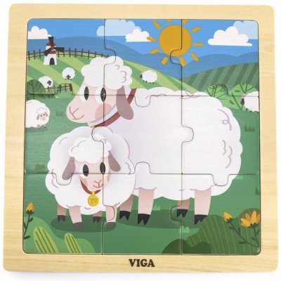 Viga puzzle 9 dílků ovečky – Zboží Mobilmania