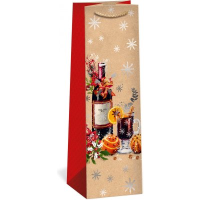 ARGUS Dárková papírová taška NATUR na víno (11 x 36 cm) 08340083 – Zboží Živě