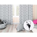 Biante Dětský bavlněný závěs Sandra SA-019 Černé kočky 150x180 cm – Zboží Mobilmania