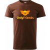 Pánské Tričko Sablio tričko s potiskem Only Friends hnědé