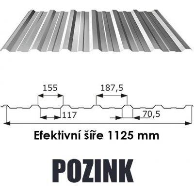 BP2 Trapézový plech T18 Eco 0,5 mm x 2,0 m pozink – Sleviste.cz