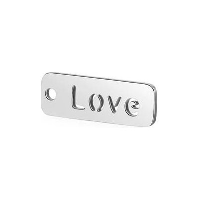 Šperky4U Ocelový přívěšek - destička s textem LOVE - OK1370-ST