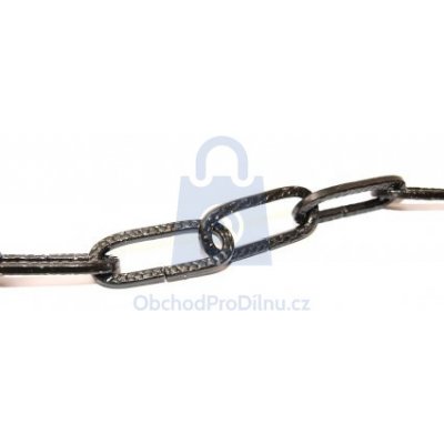 Řetěz ozdobný tepaný, povrchově upravený 2 x 16 mm černý pozink 30 m – Zboží Mobilmania