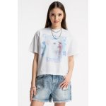 Reporter Young bílá tričko s kontrastním potiskem Kočky bílá – Zboží Dáma