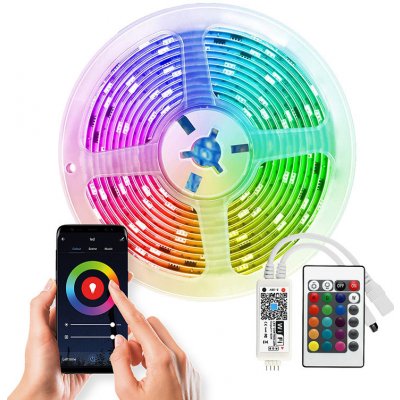 SOLIGHT WM57 wifi Smart LED světelný pás, RGB, 5m, sada s adaptérem a dálkovým ovladačem