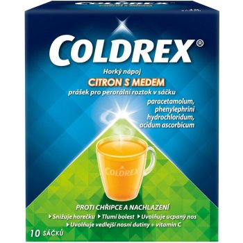 COLDREX HORKÝ NÁPOJ CITRON S MEDEM POR 750MG/10MG/60MG POR PLV SOL SCC 10 I