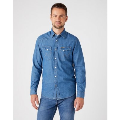 Wrangler Western pánská džínová košile dlouhý rukáv W5F25K14V (112130117) mid stone – Hledejceny.cz