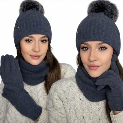 Fashionweek Dámský zimní set čepice šála a rukavice S3068 grafitová – Hledejceny.cz