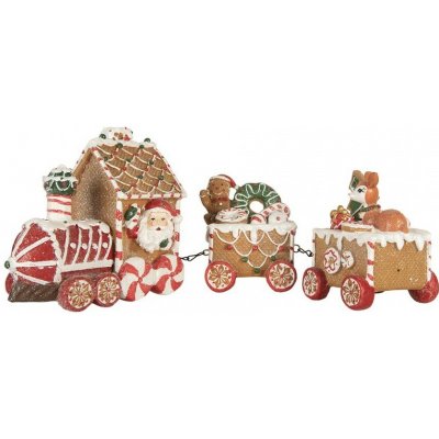 Clayre & Eef Vánoční perníkový vláček se Santou Gingerbread Train - 33*10*15 cm - Clayre & Eef – Hledejceny.cz