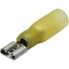 Faston konektor 6,3 mm - samice / kabel 4-6 mm - smršť. izolace / poloizolovaný