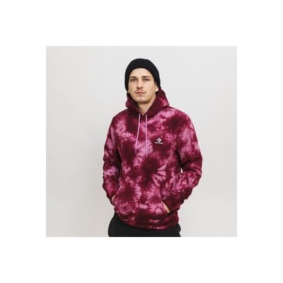 Converse go-to star dyed brushed back fleece pullover hoodie 10024929-A03 Červená