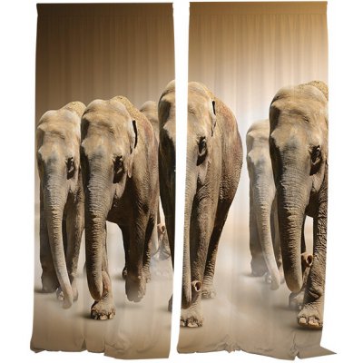 IMPAR Závěsy Stádo slonů (Rozměr : 140x250, Materiál: Interlock) – Hledejceny.cz