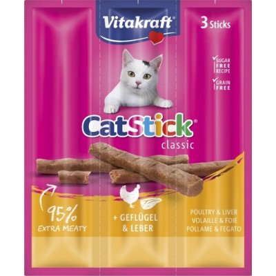 Vitakraft Cat Stick Mini tyčinky s drůbeží & játry 18 g x 3 ks – Zboží Mobilmania
