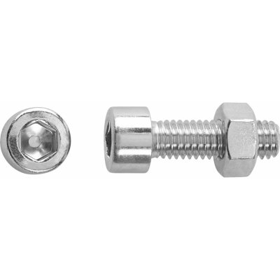 Závitový šroub s válcovou hlavou SW5 bíle pozinkovaný M6 x 20 mm, 14 ks +matice – Hledejceny.cz