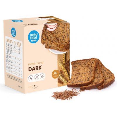 KetoDiet Proteinový chléb tmavý 7 x 70 g – Zboží Dáma