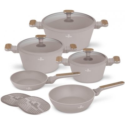 BERLINGERHAUS Sada nádobí s titanovým povrchem 10 ks Taupe Nordic Collection BH-8343 – Zboží Mobilmania