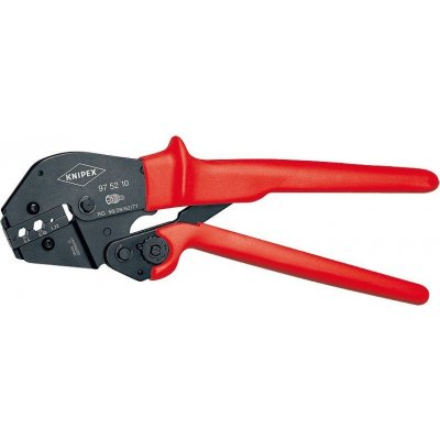 KNIPEX - kleště lisovací - 250mm - pákové, pro kabelové spojky KOAX, BNC a TNC, 3 hnízda (975210) – Zbozi.Blesk.cz