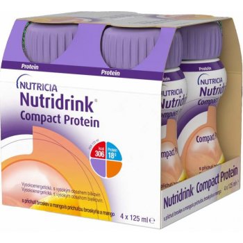 NUTRIDRINK COMPACT PROTEIN S PŘÍCHUTÍ BROSKEV A MANGO POR SOL 4X125ML