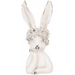 Bílá antik dekorace busta zajíc 20*17*45 cm Clayre & Eef – Hledejceny.cz