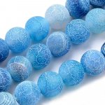 NUBIO Přírodní chalcedon (dračí achát) - korálky, ledové, modré, 8 mm – Sleviste.cz