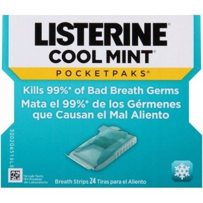 Listerine Cool Mint osvěžující pásky proti zápachu z úst 24 ks – Zboží Dáma