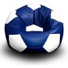 Sedací vak a pytel FITMANIA Fotbalový míč XXL+ podnožník Vzor: 11 MODRO-BÍLÁ