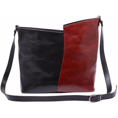 Dámska velká kožená kabelka 101151.3050 černá + červená