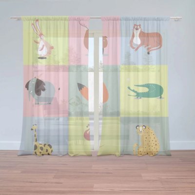 Záclony Zvířátka ze Zoo: 2 ks - 150x250 cm - Sablio – Hledejceny.cz