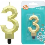 GoDan Dortová svíčka číslice Zlatý diamant číslo: 0 – Zboží Dáma