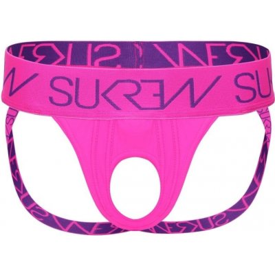 Jocksy Sukrew U-Style Jockstrap Shocking Pink pánské růžové jocksy s otvorem – Zbozi.Blesk.cz