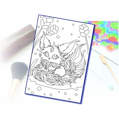 Radost v písku Šablona na pískování cute animal fenek A4 210 × 297 mm – Zboží Dáma