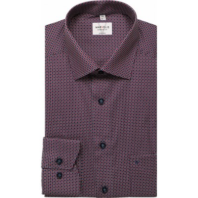 Marvelis Modern Fit pánská společenská košile 721084 39 vínová – Zboží Dáma
