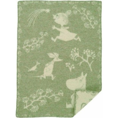 Klippan Švédsko Vlněná dětská deka Moomin Winterland green Zelená – Sleviste.cz