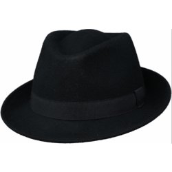 Fiebig since 1903 Klasický černý trilby klobouk vlněný