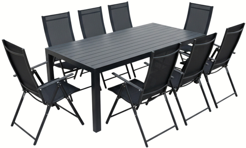 Vikio Zahradní set 205x90 pro 8 osob V138 černá